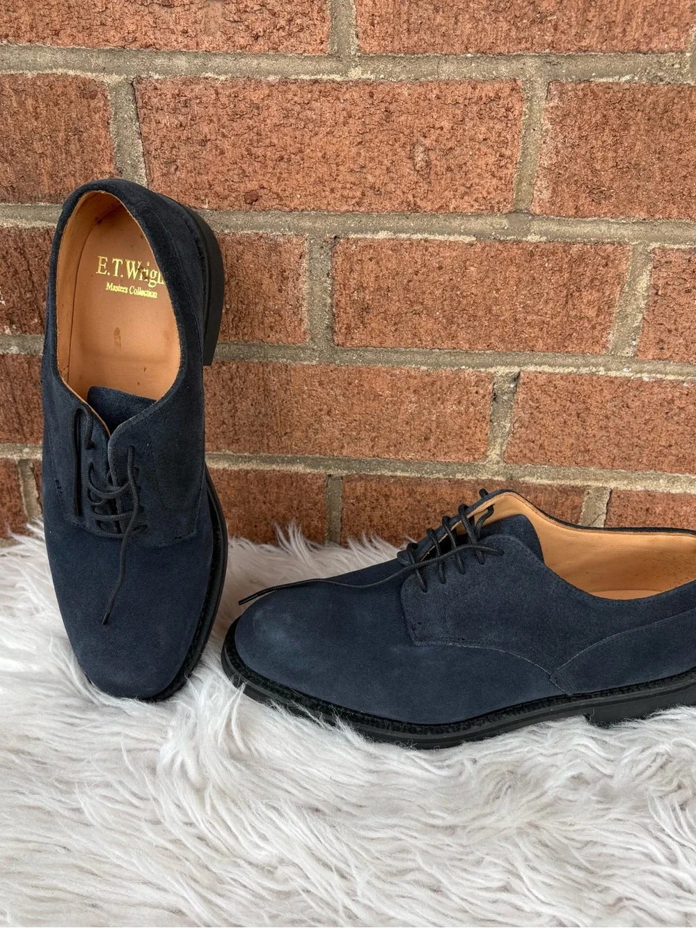 Men's Suede Derby Shoes in Navy - Elegant Lace-Up